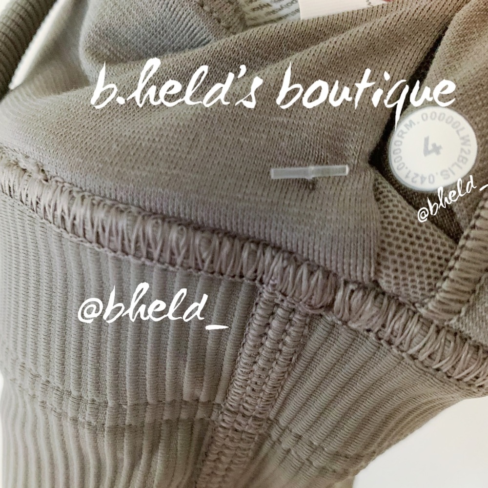 lululemon Energy Bra Long Line Ribbed in Rover Brown Tan Grey Size 4 New NWT - Picture 14 of 15